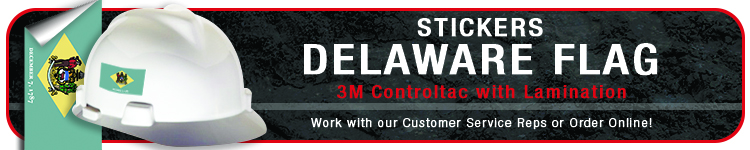 Delaware State Flag Sticker | CustomHardHats.com